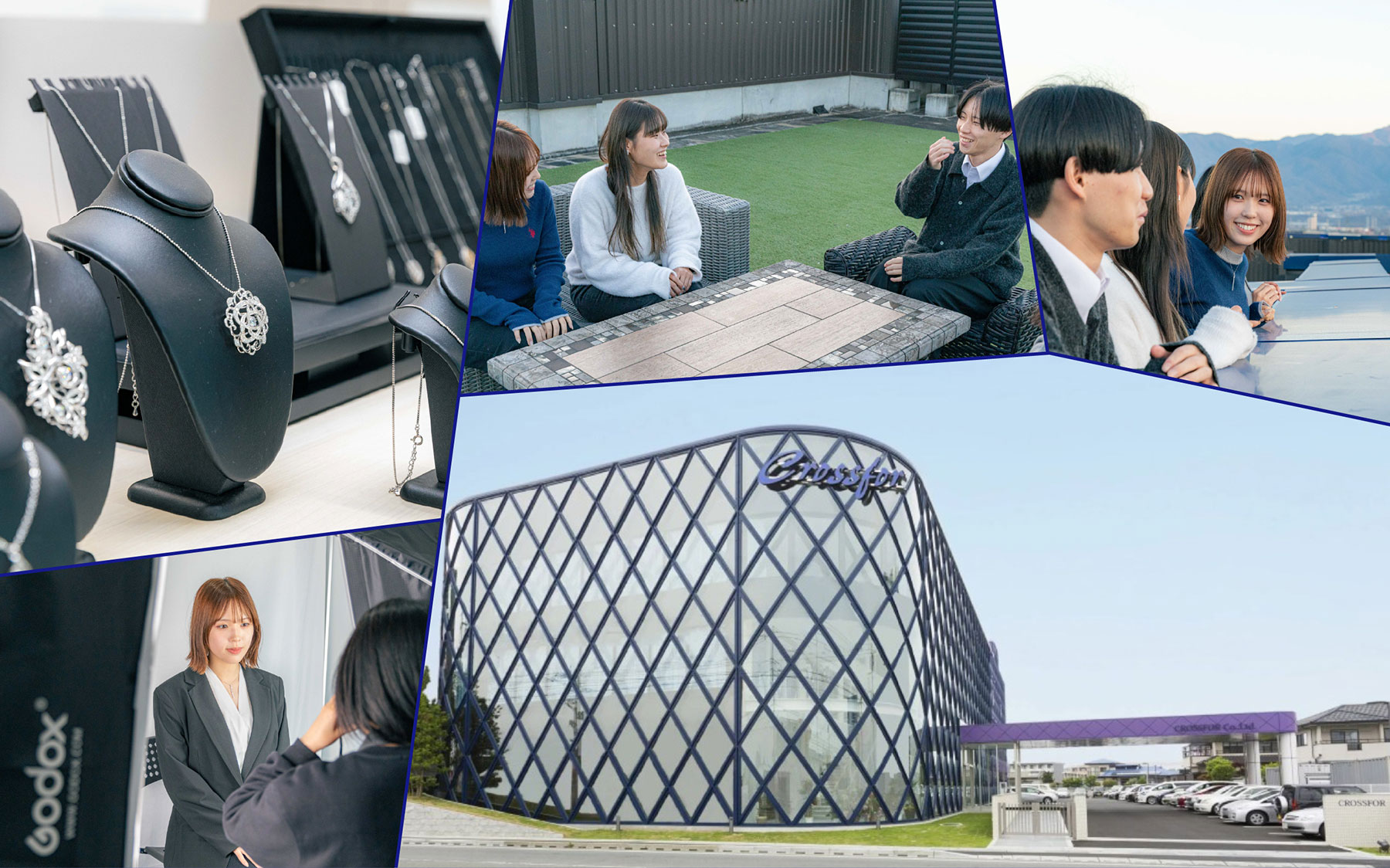 クロスフォーの社屋と社員の様子